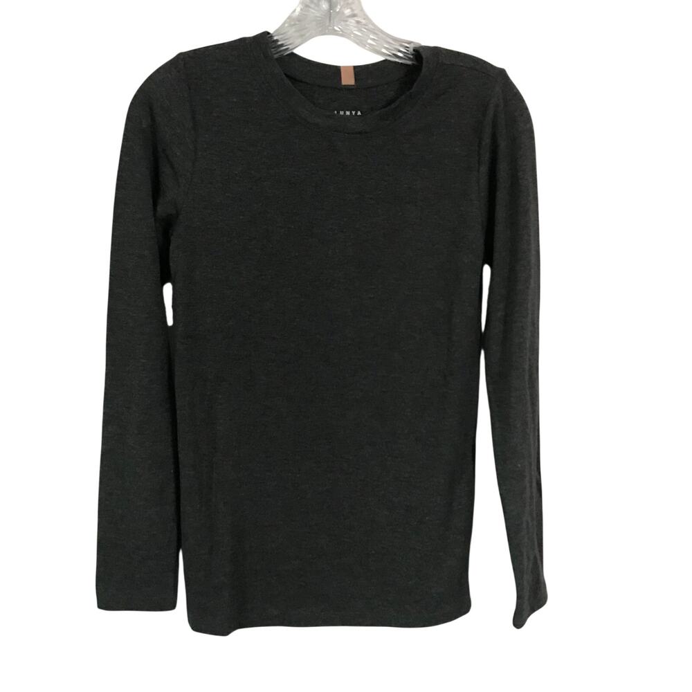 Lunya Tee Size M Womens Restore Base Layer Gray Organic Cotton Long Sleeve New